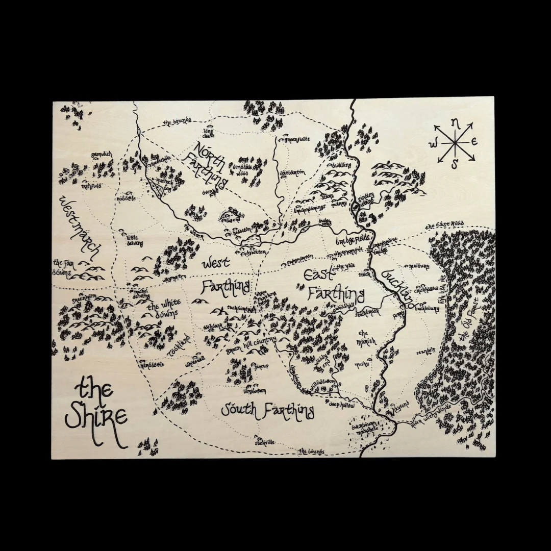 Carte de la Comté gravée sur bois